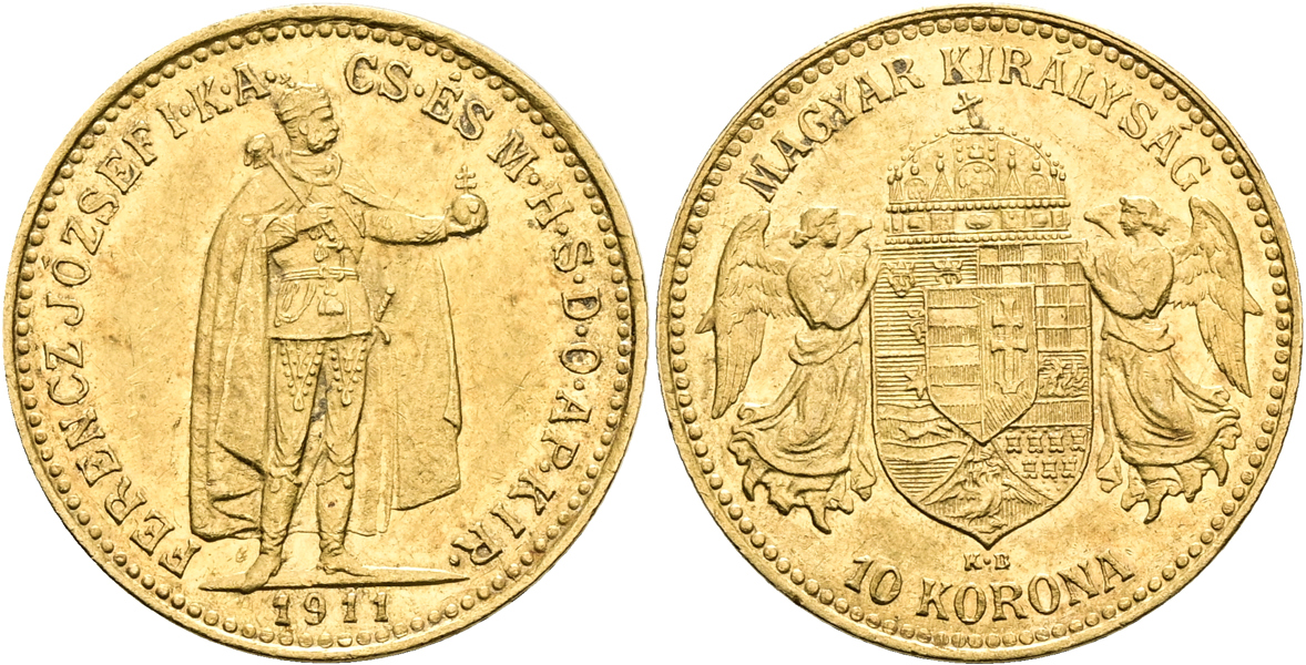 ÖSTERRIKE-UNGERN / AUSTRIA-HUNGARY. 10 corona 1911