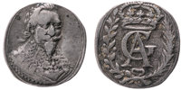GUSTAV II ADOLF (1611-1632) Minnespenning med kungens krönta monogram GA.