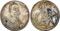 GUSTAV II ADOLF (1611-1632) Minnespenning med kungens porträtt och krönta monogram.