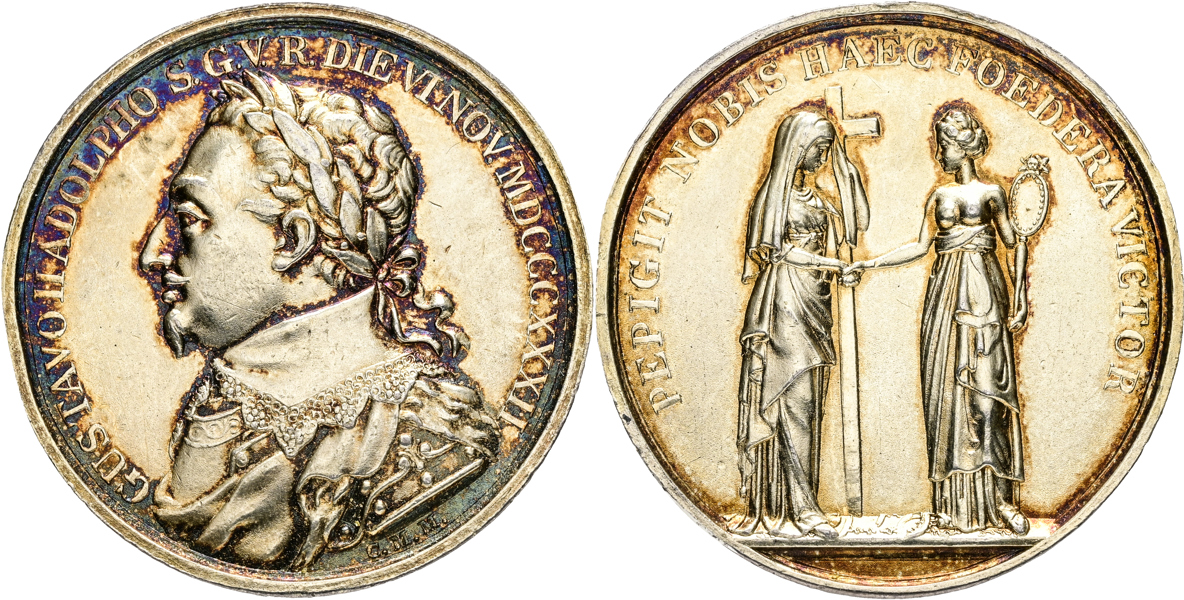 GUSTAV II ADOLF (1611-1632) 200-årsminnet av kungens död 1632-1832. 