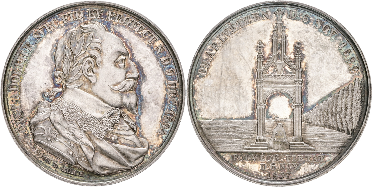 GUSTAV II ADOLF (1611-1632) Avtäckningen av minnesmonumentet vid Lützen 1837.