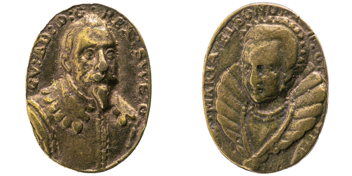 GUSTAV II ADOLF (1611-1632) Minnesmedalj över kungaparet. 