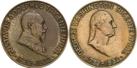 GUSTAV II ADOLF (1611-1632) 200-årsminnet av George Washingtons födelse och 300-årsminnet av Gustav II Adolfs död.
