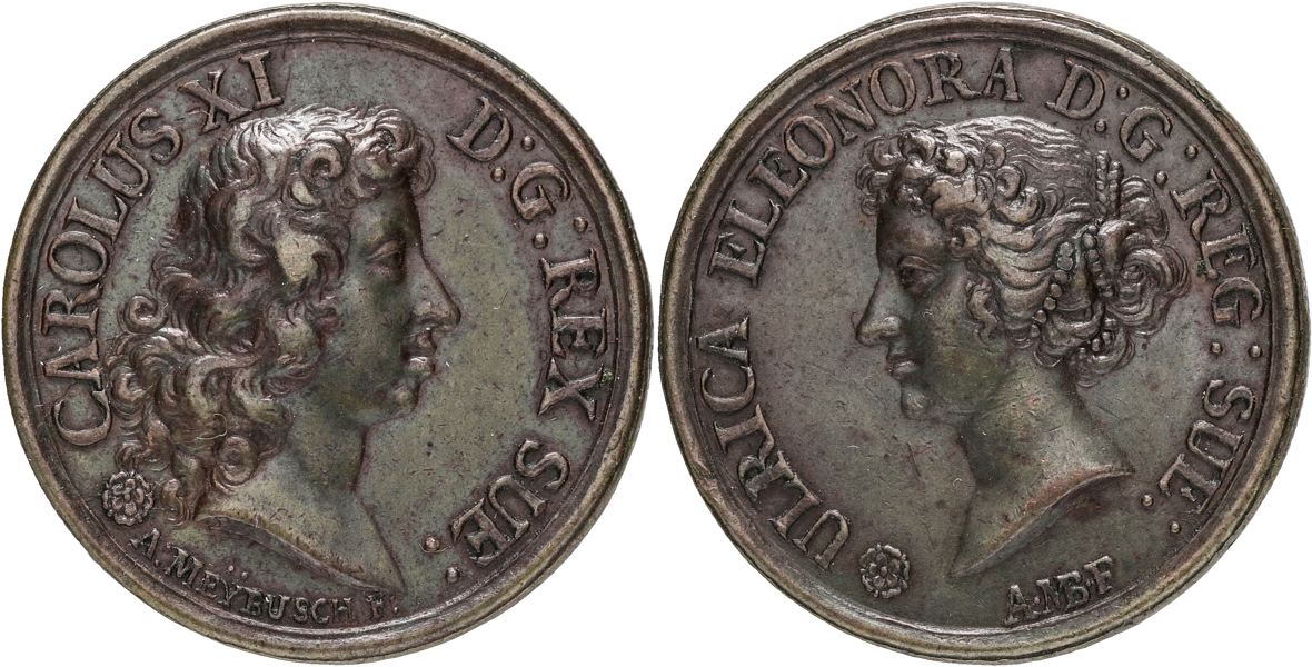 KARL XI (1660-1697) Kungen och drottning Ulrika Eleonora. 