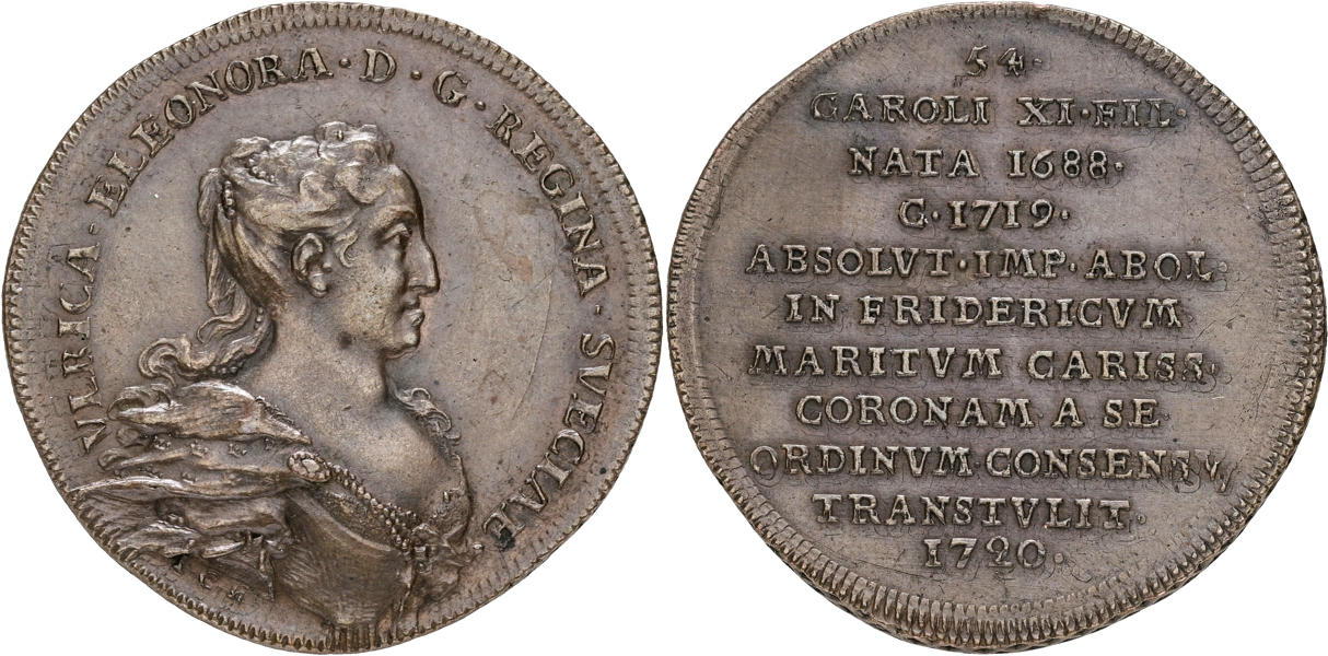 ULRIKA ELEONORA (1718-1720) Hedlingers regentlängd.