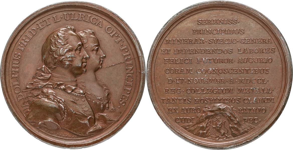 ADOLF FREDRIK (1751-1771) Tronföljaren och hans gemål besöker Kungl. Bergskollegium 1750.