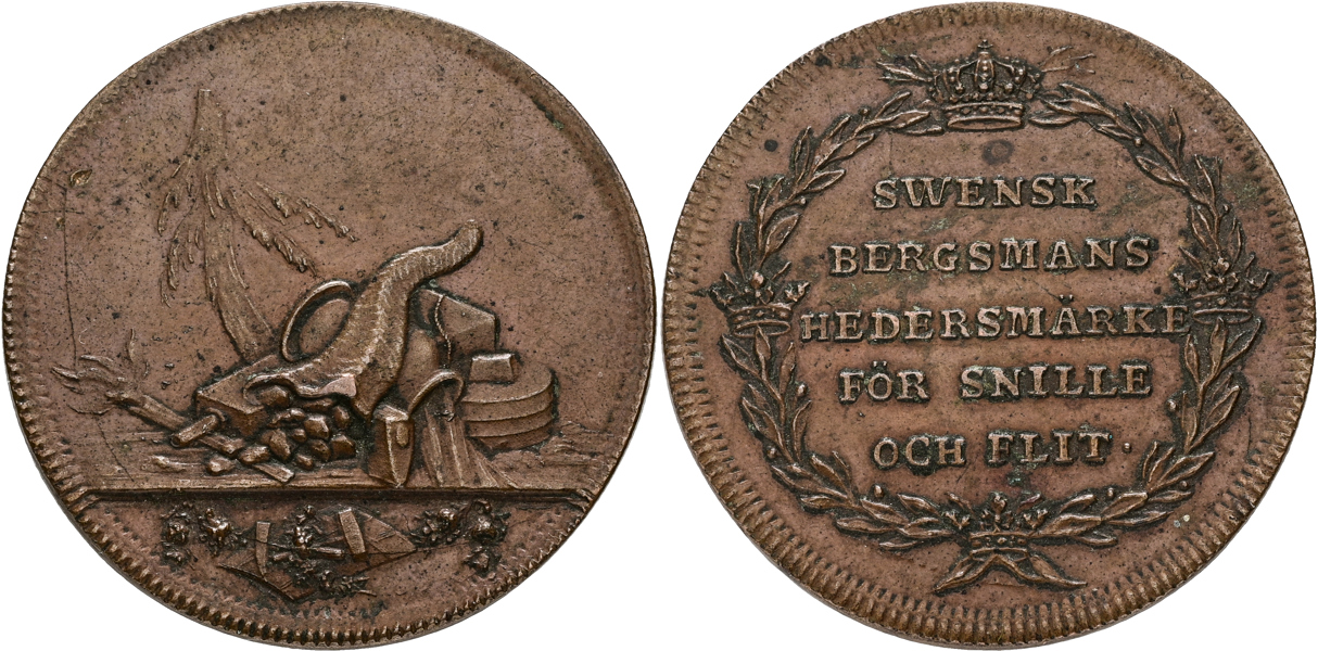 ADOLF FREDRIK (1751-1771) Swensk bergsmans hedersmärke.