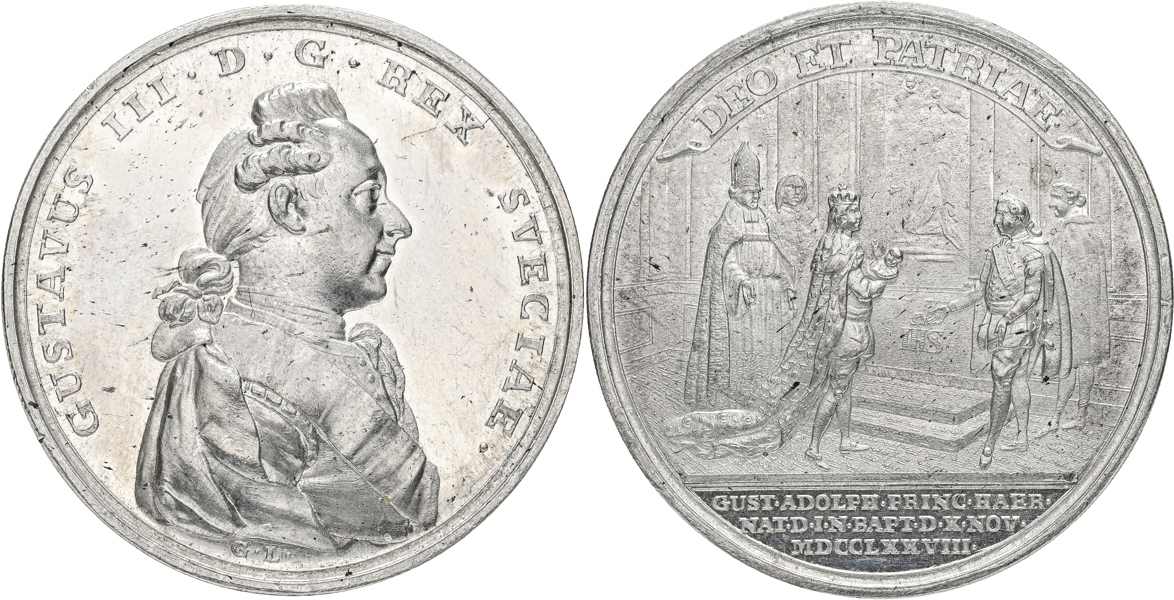 GUSTAV III (1771-1792) Kronprins Gustav Adolfs (Gustav IV Adolf) dop 1778.