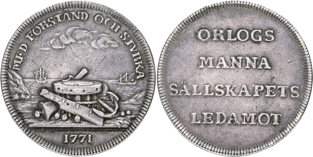 GUSTAV III (1771-1792) Örlogsmannasällskapets prismedalj.