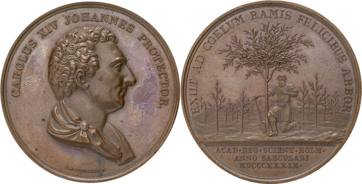 KARL XIV JOHAN (1818-1844) Kungl. Vetenskapsakademien 100 år 1839.