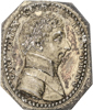 KARL XIV JOHAN (1818-1844) Brakteatpräglad minnespenning med kronprinsens bild. 