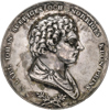 KARL XIV JOHAN (1818-1844) Brakteatpräglad minnespenning med kronprinsens bild.