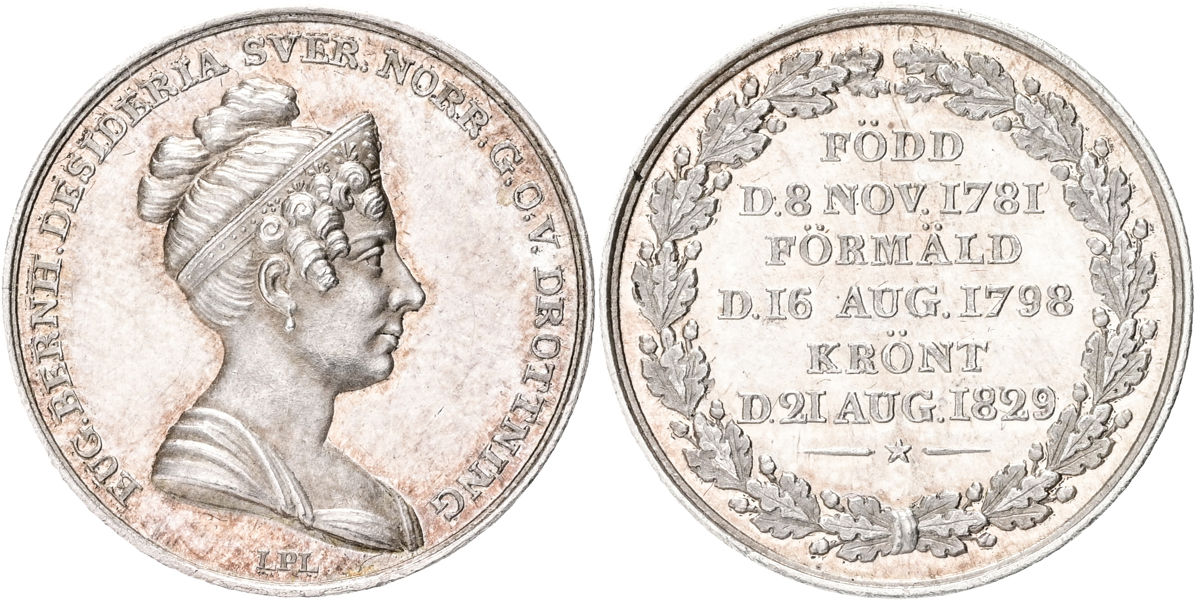 KARL XIV JOHAN (1818-1844) Drottning Desiderias kröning 1829.