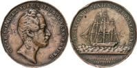 OSKAR I (1844-1859) Minnesmedalj till de som deltog i fregatten Eugenies världsomsegling 1851-53.
