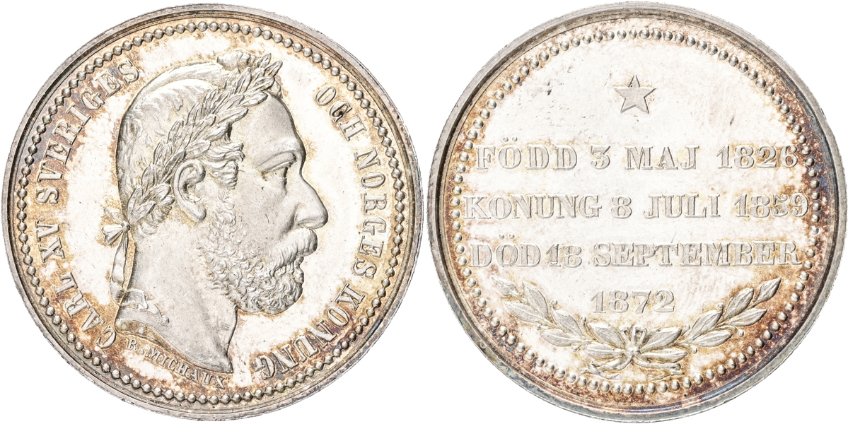 KARL XV (1859-1872) Kungens minne.