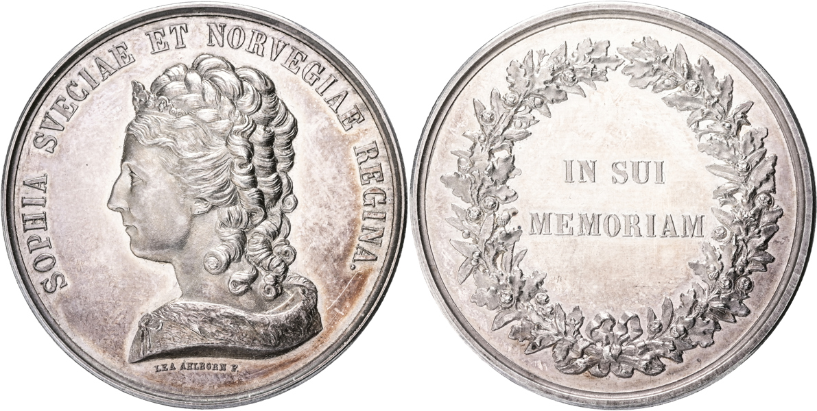 OSKAR II (1872-1907) Drottning Sophias medalj som minnesgåva eller belöning.