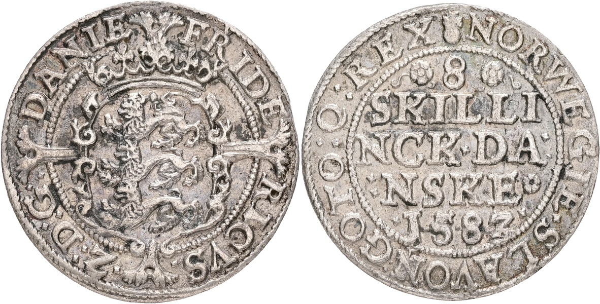 DANMARK / DENMARK. 8 skilling 1583.