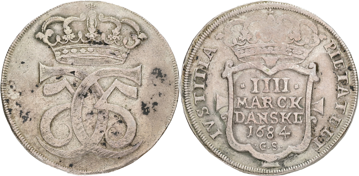 DANMARK / DENMARK. Krone 1684.