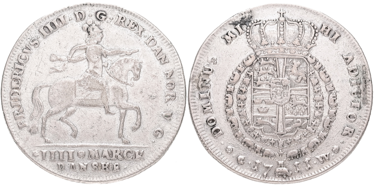 DANMARK / DENMARK. Krone 1711.