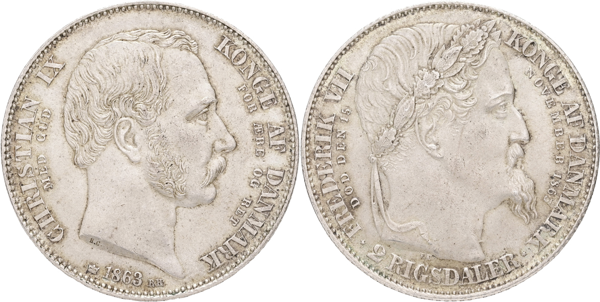 DANMARK / DENMARK. 2 rigsdaler 1863.