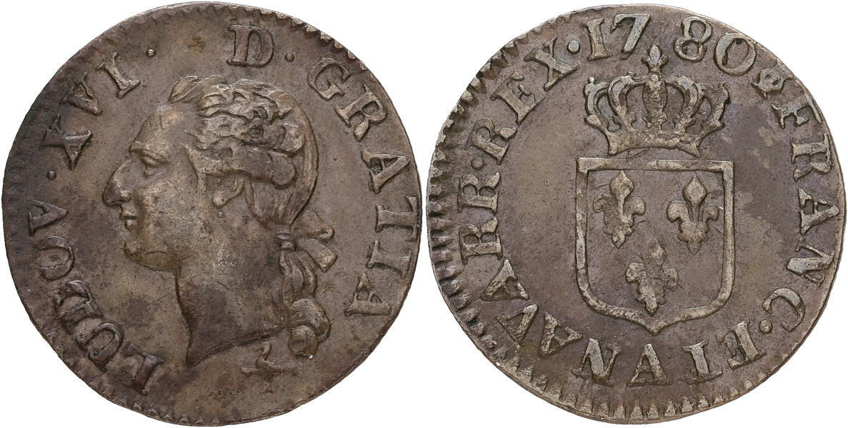 FRANKRIKE / FRANCE. Liard 1780.