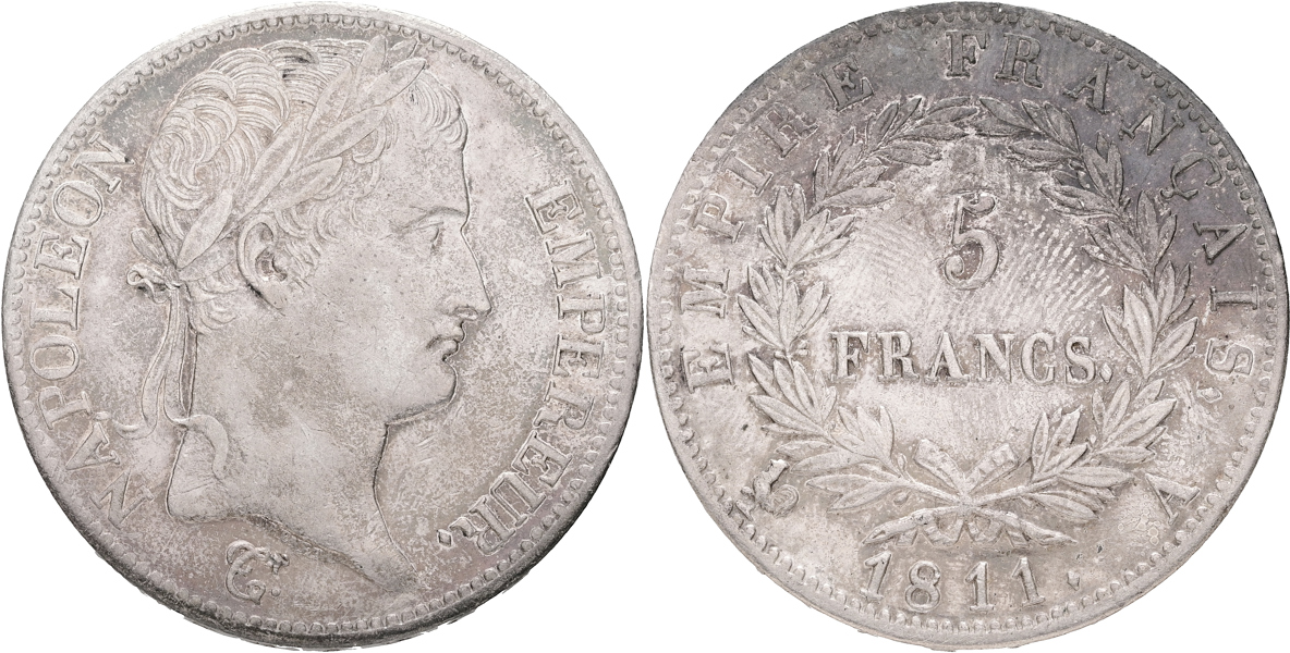 FRANKRIKE / FRANCE. 5 francs 1814.