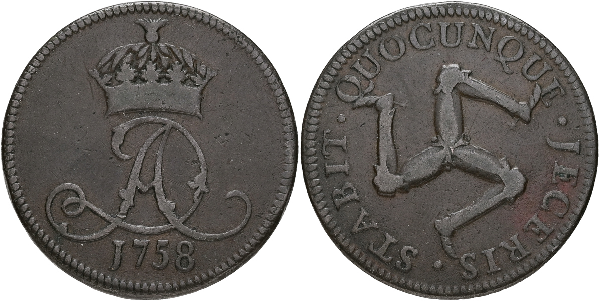 ISLE OF MAN. Penny 1758.