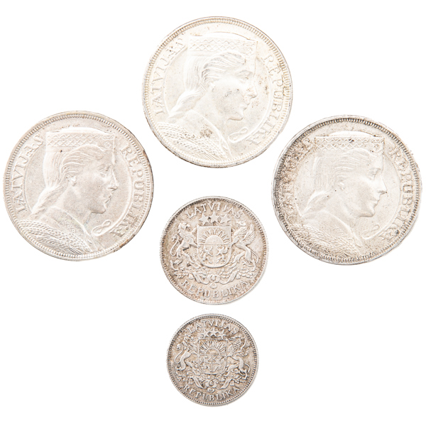 LETTLAND / LATVIA. Lot of 5.