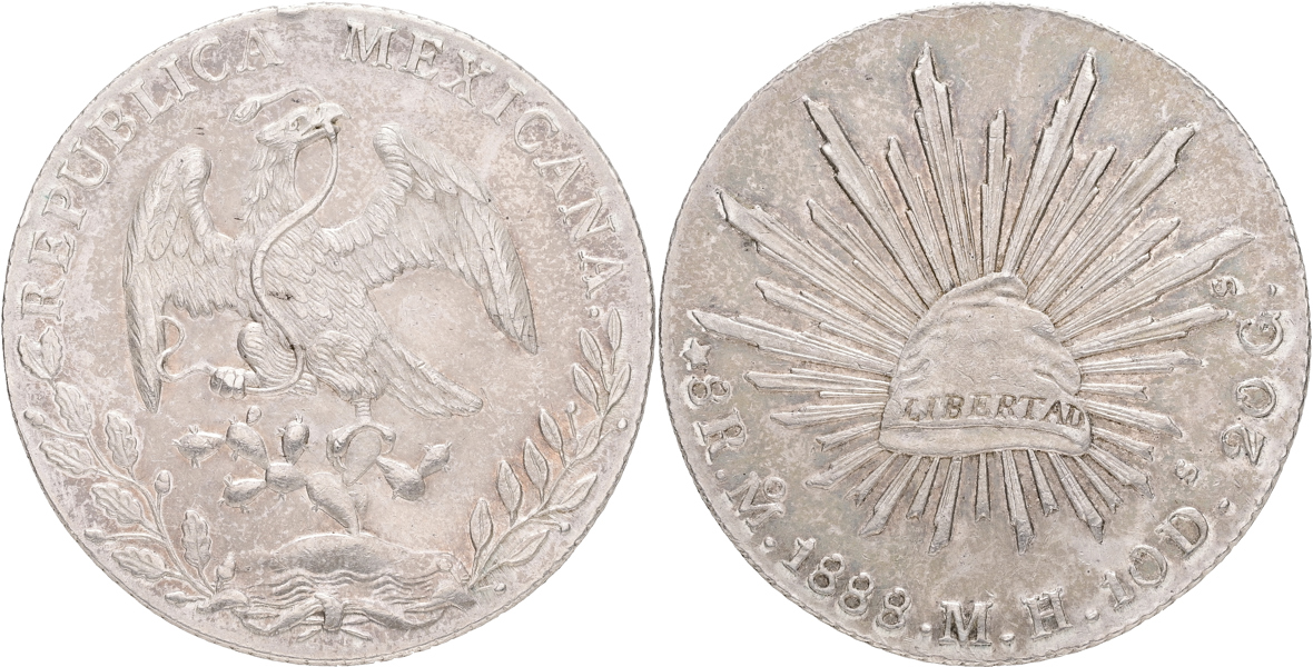 MEXIKO / MEXICO. 8 reales 1888.