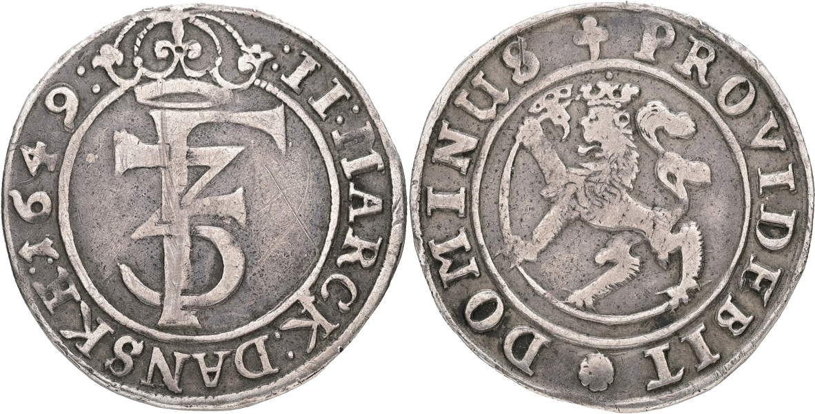 NORGE / NORWAY. 2 mark 1649.
