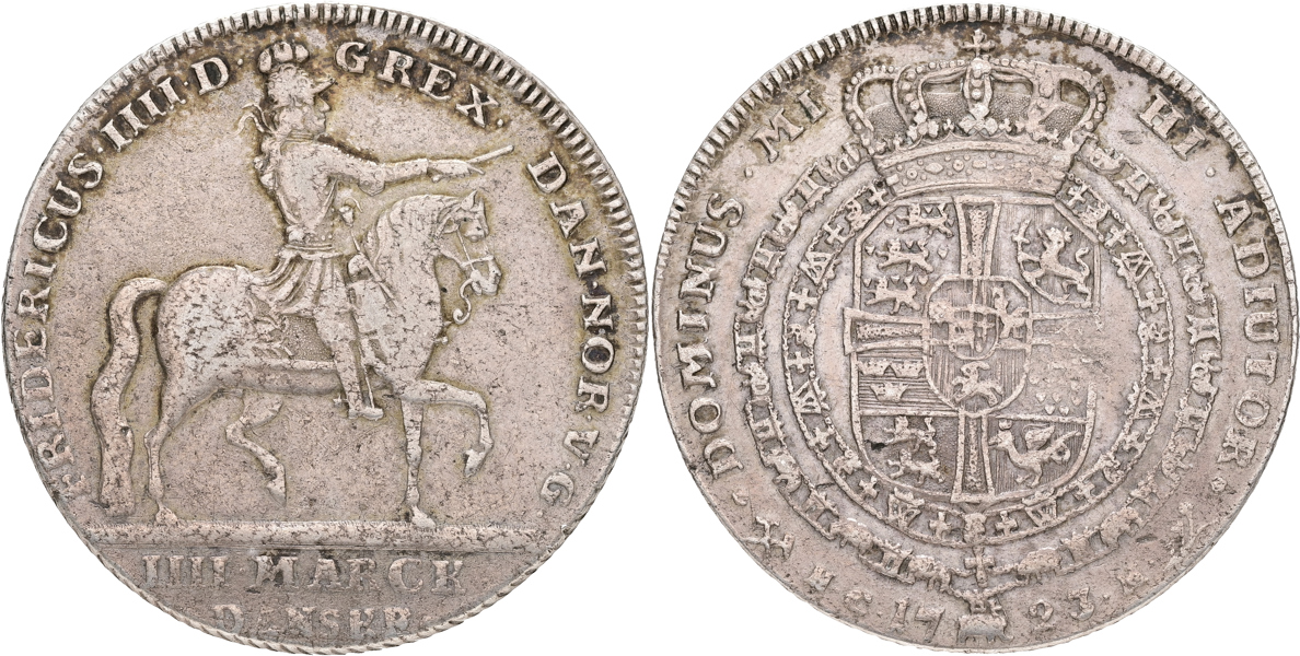NORGE / NORWAY. 4 mark 1723.
