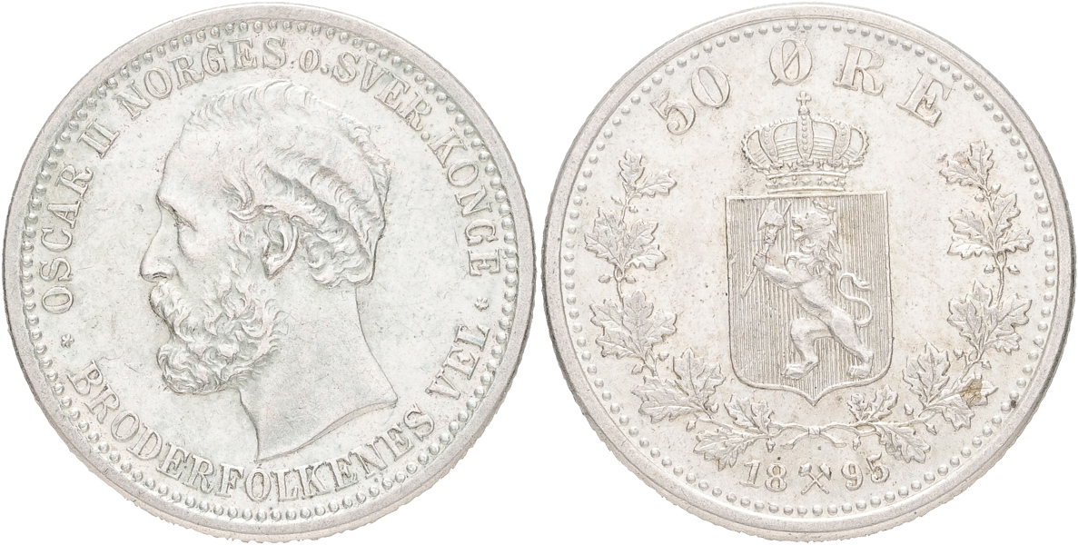 NORGE / NORWAY. 50 öre 1895.