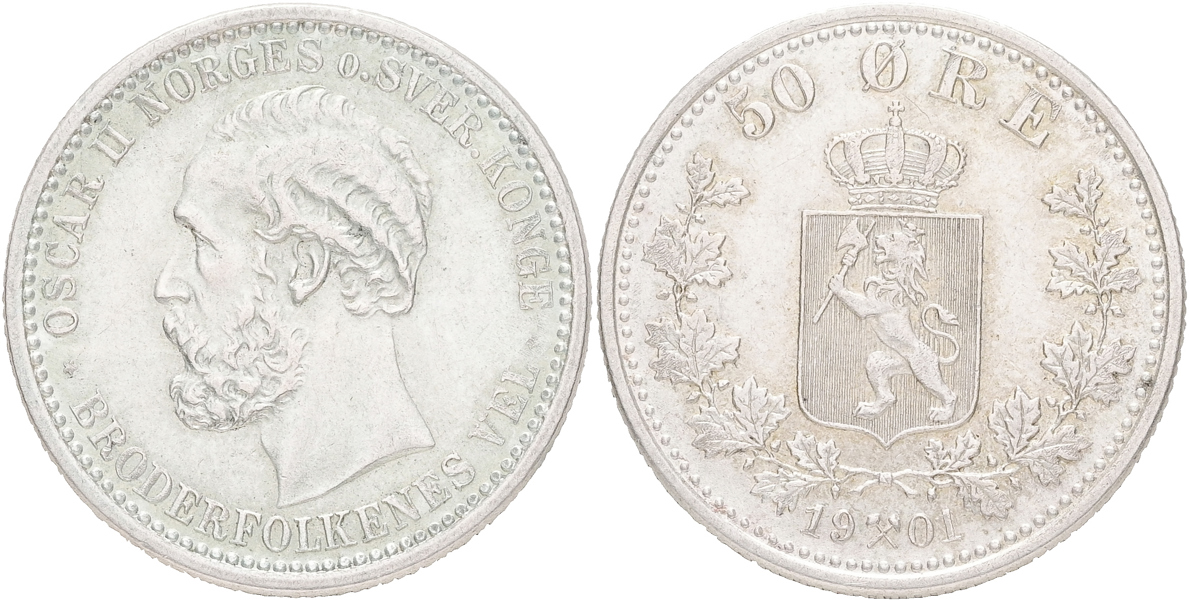 NORGE / NORWAY. 50 öre 1901.