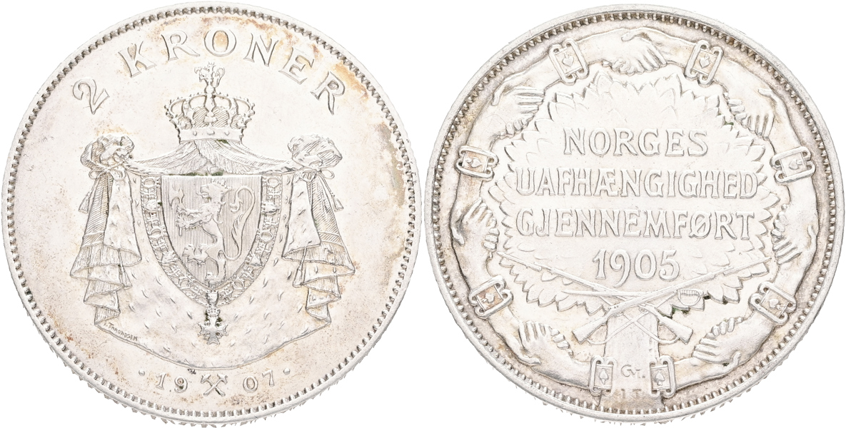 NORGE / NORWAY. 2 kroner 1907.