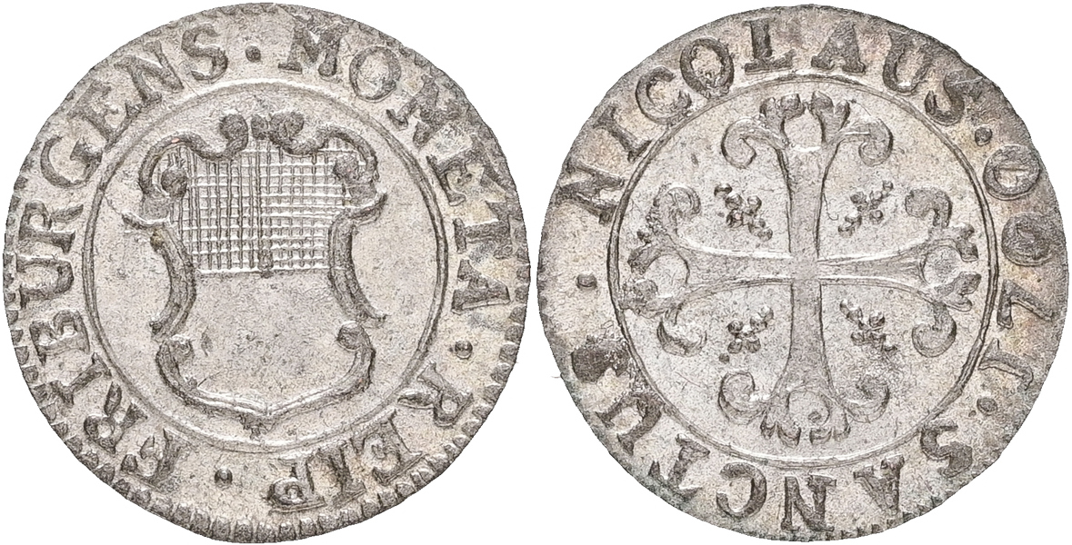 SCHWEIZ / SWITZERLAND. Freiburg. Vierer 1790.