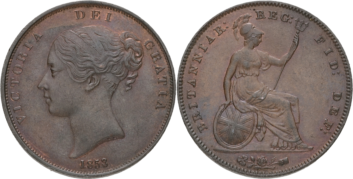 STORBRITANNIEN / GREAT BRITAIN. Penny 1853.