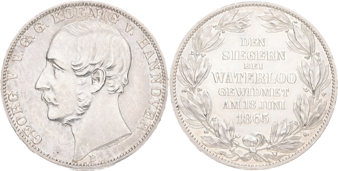 TYSKLAND / GERMANY. HANNOVER. Vereinstaler 1865.