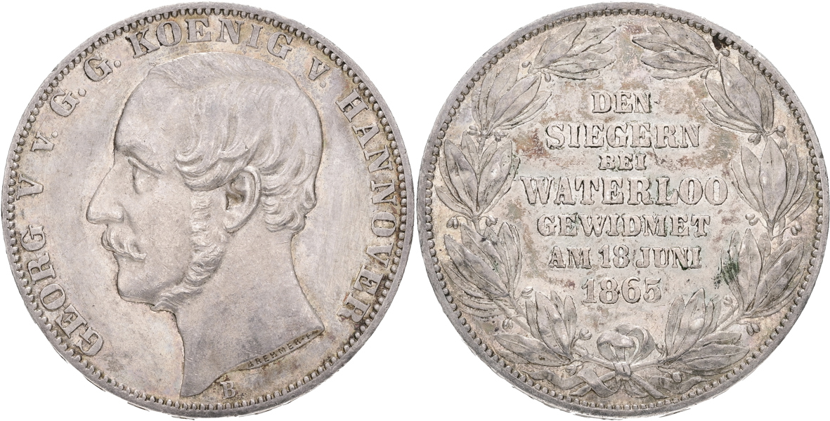 TYSKLAND / GERMANY. HANNOVER. Vereinstaler 1865.