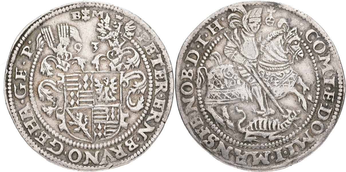 TYSKLAND / GERMANY. MANSFELD. Taler 1593.
