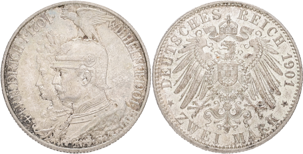 TYSKLAND / GERMANY. PREUSSEN. 2 mark 1901.