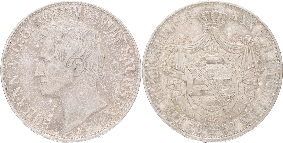 TYSKLAND / GERMANY. SACHSEN. Taler 1858.
