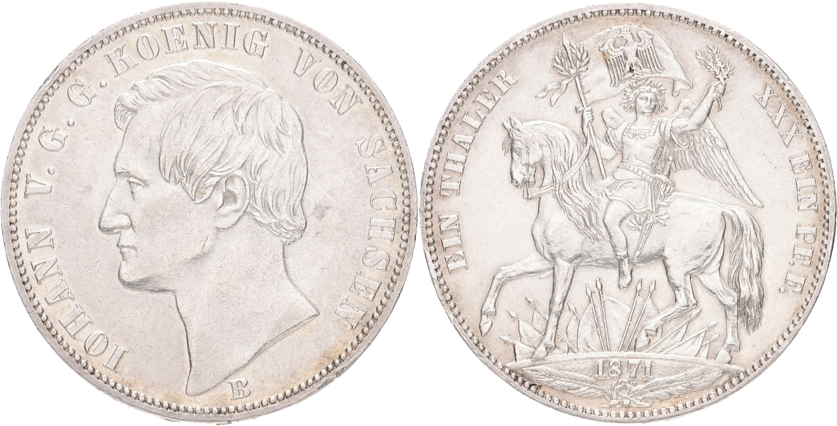 TYSKLAND / GERMANY. SACHSEN. Taler 1871.