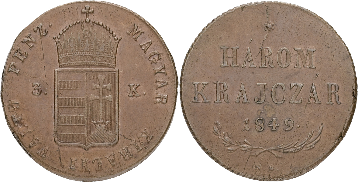 ÖSTERRIKE / AUSTRIA. 3 krajczar 1849.