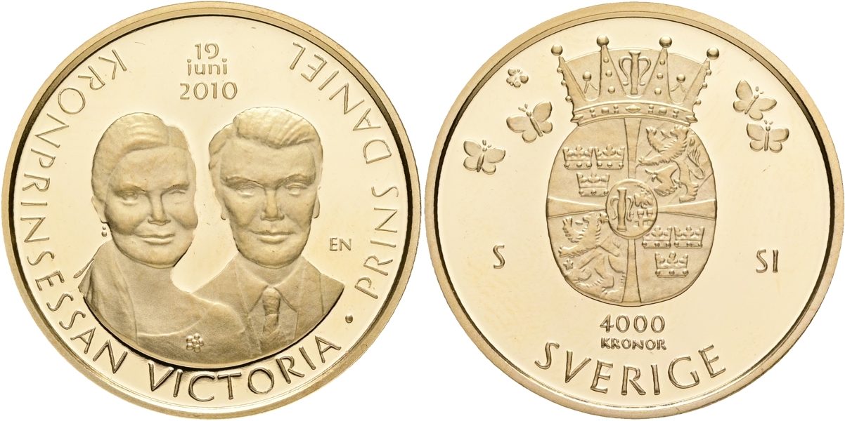 CARL XVI GUSTAF (1973 -). 4000 kronor 2010.