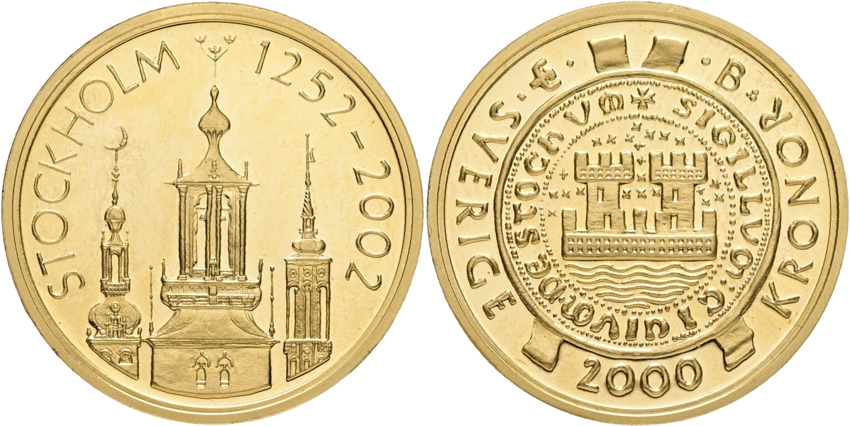 CARL XVI GUSTAF (1973 -). 2000 kronor 2002.