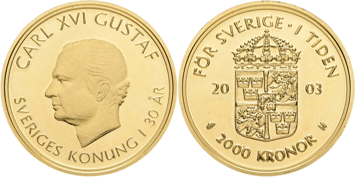 CARL XVI GUSTAF (1973 -). 2000 kronor 2003.
