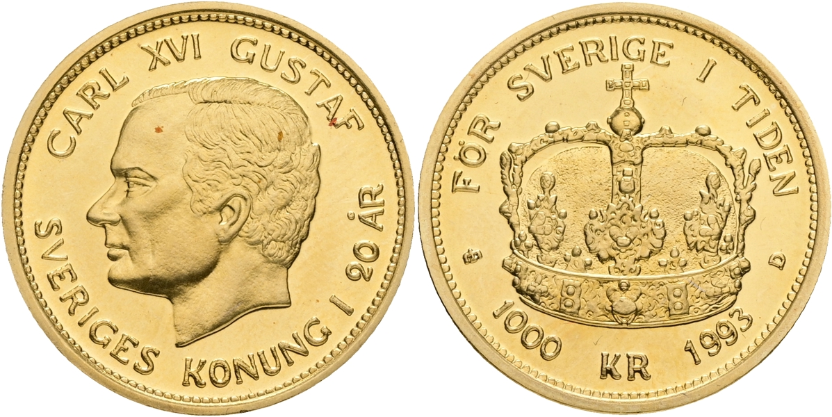 CARL XVI GUSTAF (1973 -). 1000 kronor 1993.