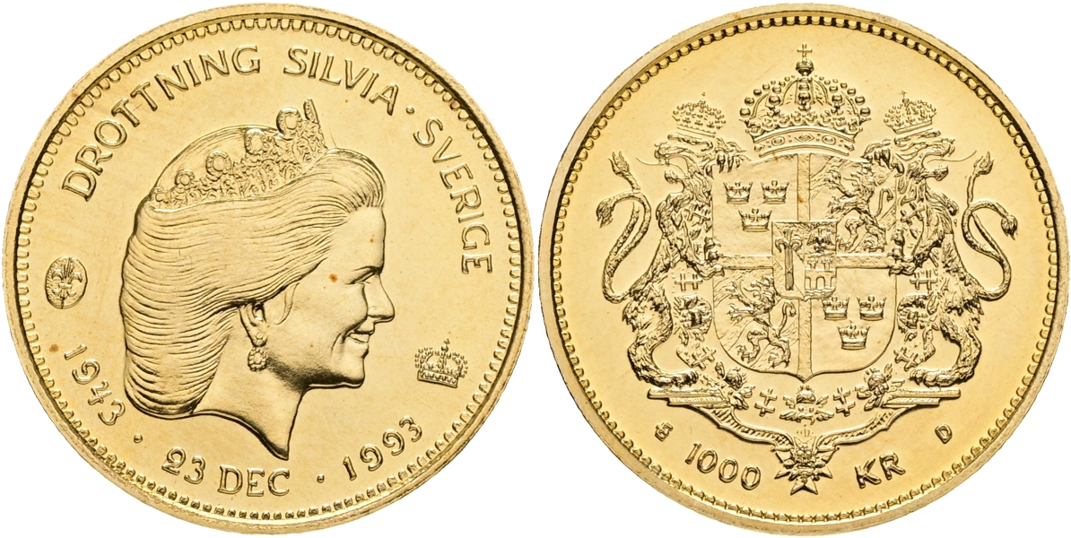 CARL XVI GUSTAF (1973 -). 1000 kronor 1993.