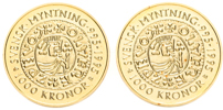 CARL XVI GUSTAF (1973 -). 1000 kronor 1995. Lot of 2.