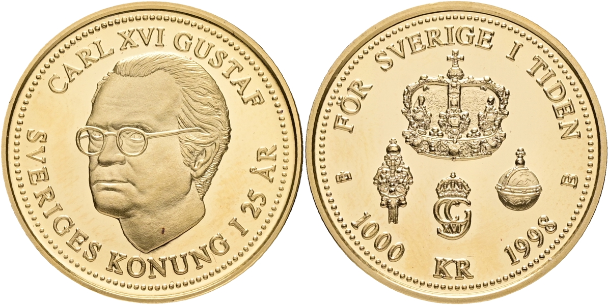 CARL XVI GUSTAF (1973 -). 1000 kronor 1998.
